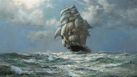 640x960 resolution | sailing ship wallpaper, sea, old ship, painting ...