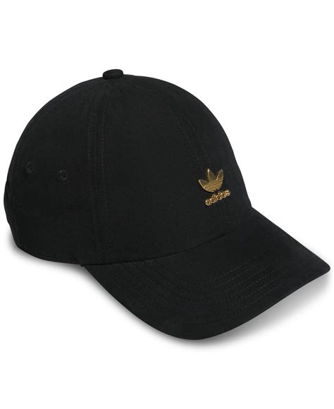 adidas Synthetic Originals Metallic-logo Relaxed Cap in Black/Gold (Black) - Lyst