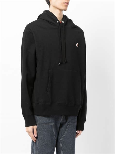 A Bathing Ape Logo-patch Hoodie In Schwarz | ModeSens