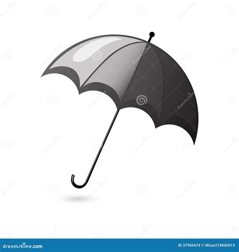 Rain umbrella black stock vector. Illustration of icon - 37956474