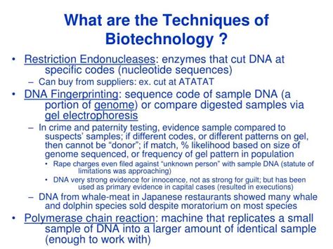 PPT - What are the Techniques of Biotechnology ? PowerPoint Presentation - ID:876354