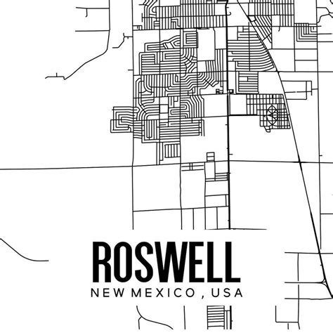 Roswell New Mexico Map Printable Printable Map for Office - Etsy