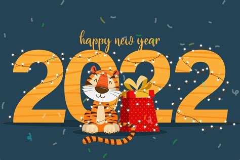 2022 Tiger Year typography design. Tiger is traditional elements and ...