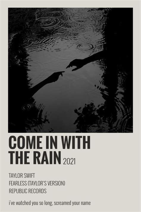 come in with the rain taylor swift | Taylor swift book, Taylor swift ...