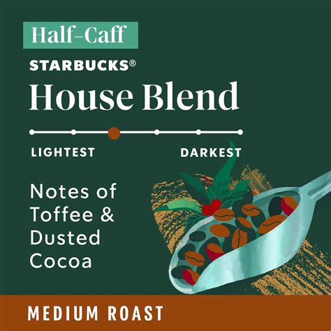 Starbucks Half-Caff House Blend, Medium Roast, Keurig K-Cup Coffee Pod ...