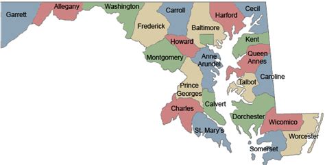 Map Of Maryland Counties - Free Printable Maps