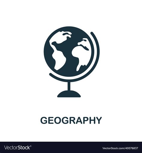 Geography icon monochrome sign from school Vector Image