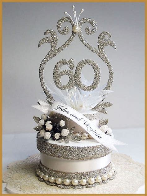 60th Wedding Anniversary Cake Topper | 60 wedding anniversary cake ...