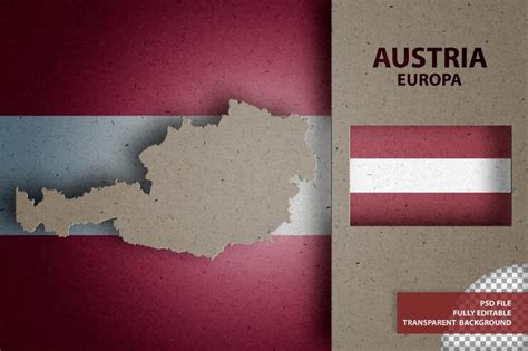 Premium PSD | Infographic illustration of the map and flag of austria