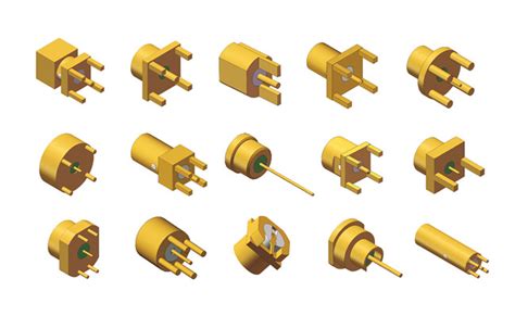 4 Legs SMP Male Connector for PCB Limited Detent