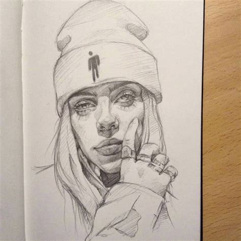 Billie Eilish Pencil Art Drawings, Realistic Drawings, Cool Art ...