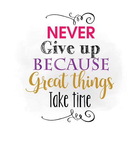 Never Give up SVG clipart Inspirational Quote Word Art | Etsy