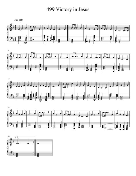 Victory in Jesus sheet music for Piano download free in PDF or MIDI