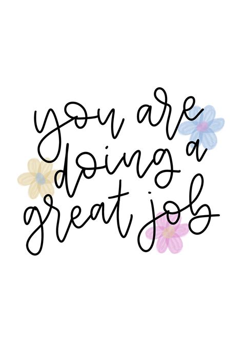 You Are Doing a Great Job Quote Print Motivational Digital - Etsy