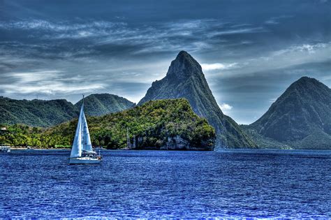 St Lucia View Of Pitons Photograph by John Supan