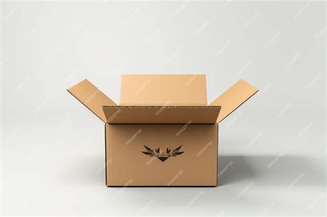 Premium AI Image | Open cardboard box mockup on a white background