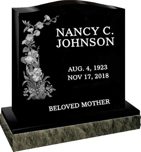 Headstone Black Granite Single Engraving Included Ships Free to Qualified Locations - Etsy