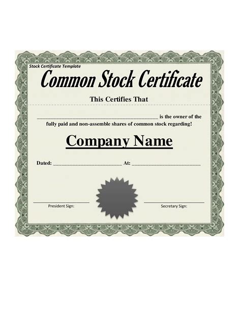 40+ Free Stock Certificate Templates (Word, PDF) ᐅ TemplateLab