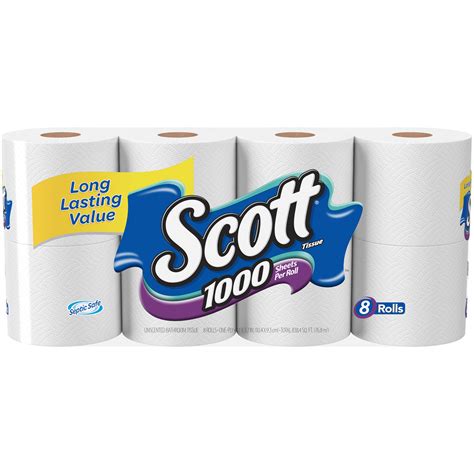 Scott 1000 Sheet Toilet Paper 8 ct Pack