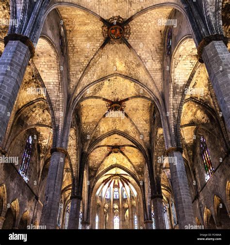 Gothic church interior Stock Photo - Alamy