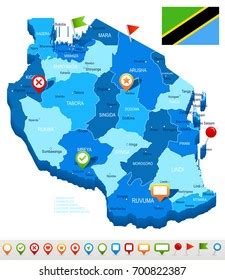 Tanzania Map Flag Vector Illustration Stock Vector (Royalty Free ...