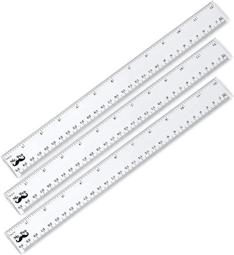 Mr. Pen- Ruler, Rulers 12 inch, Pack of 3, Clear Ruler, Plastic Ruler ...