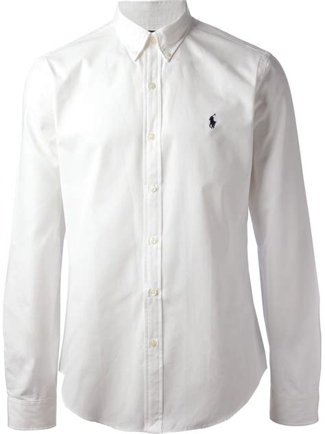 Polo Ralph Lauren Long Sleeve Shirt in White for Men | Lyst