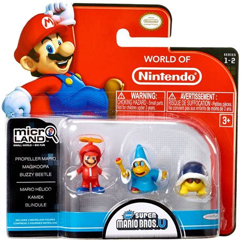 World of Nintendo Super Mario Bros U Micro Land Series 2 Propeller Mario, Magikoopa Buzzy Beetle ...