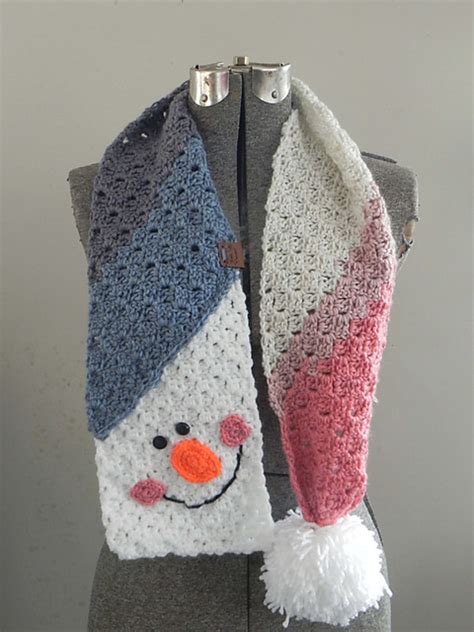 Crochet Patterns Galore - Snowman Mini C2C Scarf