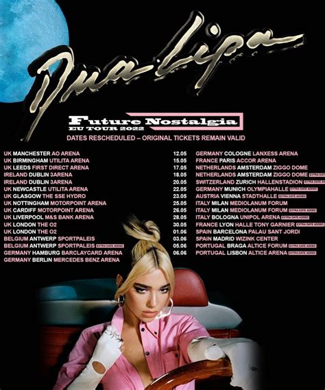 Dua Lipa - Future Nostalgia EU Tour 2022 - 02 May 2022 - The O2 - Event/Gig details & tickets ...