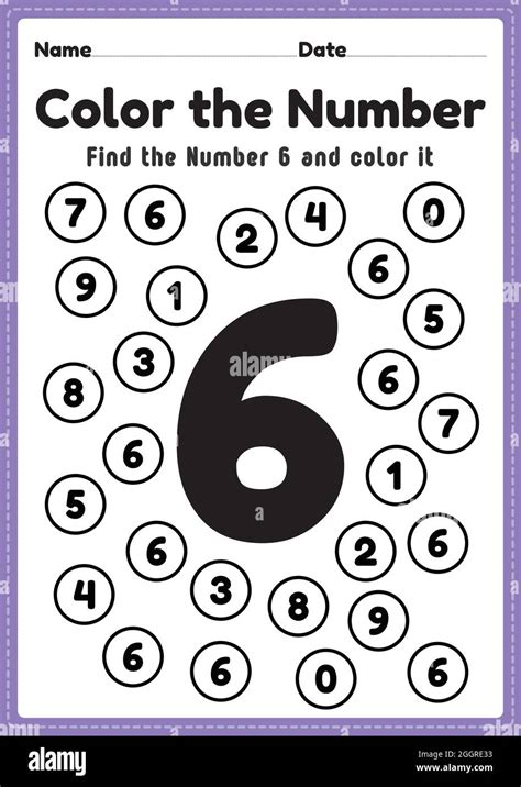 Maths worksheet for nursery, number 6 coloring maths activities for ...