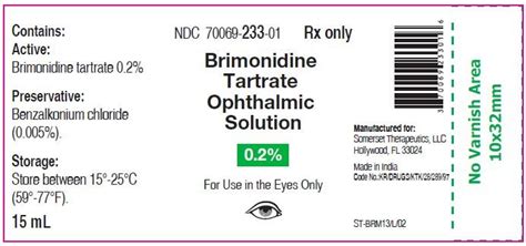 Brimonidine - FDA prescribing information, side effects and uses