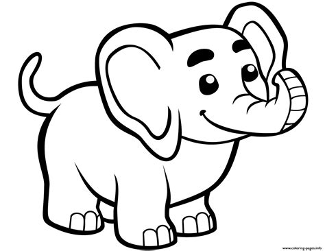 Cute Baby Elephant Coloring page Printable