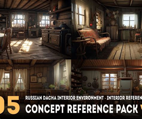 ArtStation - 205 arts - Russian Dacha Interior Environment - Interior ...