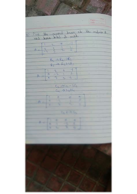 SOLUTION: Normal form of matrix in mathematics - Studypool