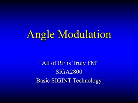 Angle Modulation