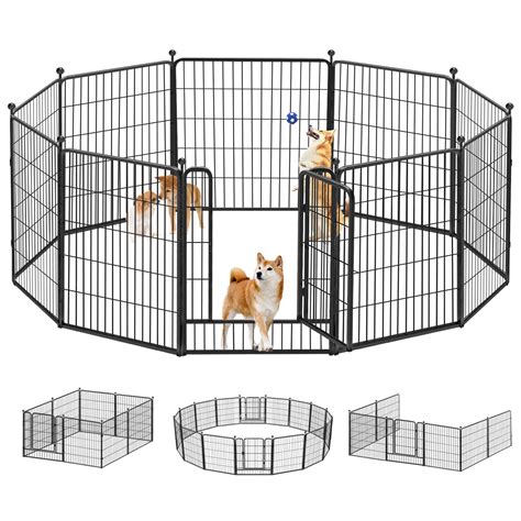 ZENSTYLE Foldable Pet Fence Home Entryway Doorway Indoor Dog Fence Pet Gate 4 Panels with ...