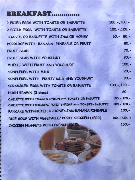 Menu at Big Fish Beach Restaurant, Ko Tao