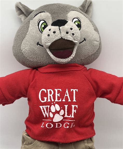 Fiesta Great Wolf Lodge Plush Wiley Wolf 14 Mascot Red Shirt Pants