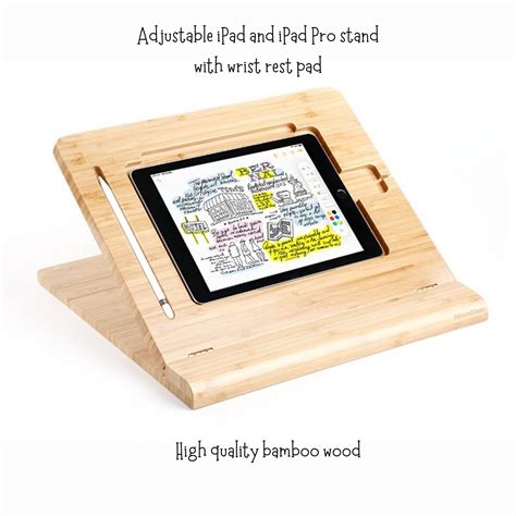 Adjustable Bamboo iPad Stand