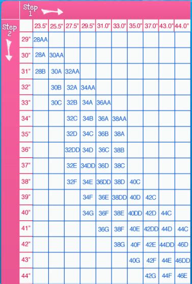 Bra Cup Size Chart Smallest To Largest - Chart Walls