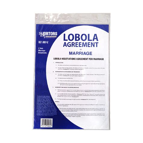 Hortors 42-HOR Lobola Agreement