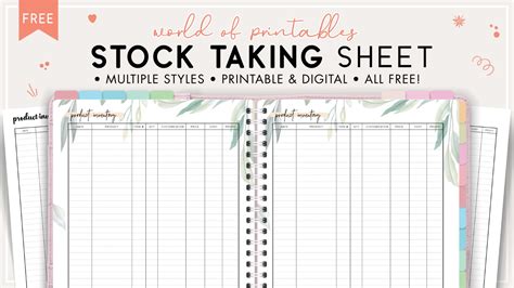 FREE Printable Stock Taking Sheet - World of Printables