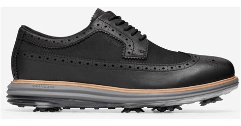 Cole Haan Leather Øriginalgrand Tour Golf Shoe in Black-Natural (Black) for Men | Lyst