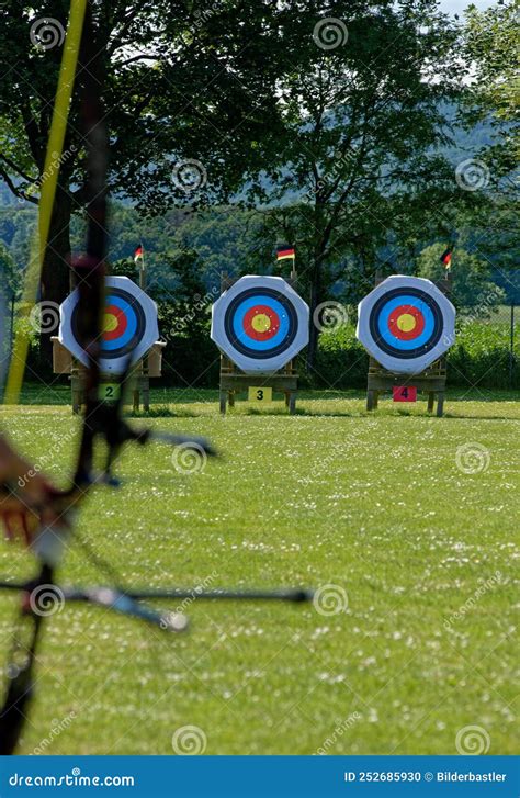 Archery Competition Targets on the Shooting Range Stock Photo - Image ...