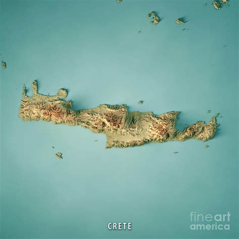 Topographical Map Of Crete Greece