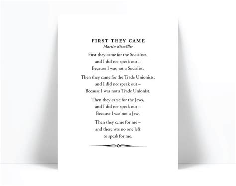 First They Came Then They Came for Me Art Print Martin - Etsy