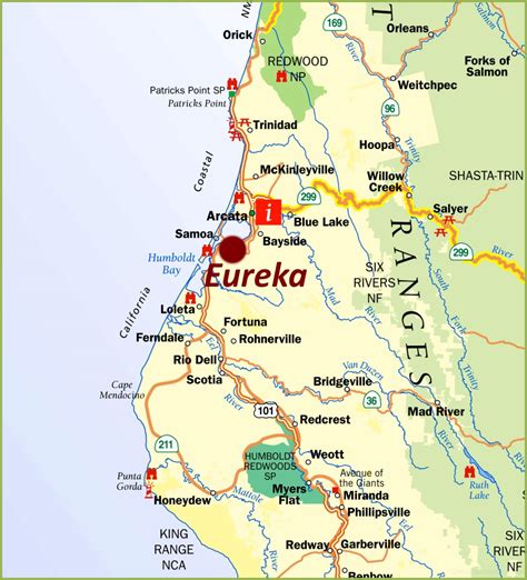 Eureka Area Tourist Map - Ontheworldmap.com