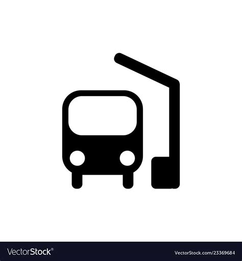 Bus station icon in black. Simple black bus symbol in flat style ...