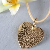 9ct Gold Chrysanthemum Hand Engraved Heart Pendant - Folksy